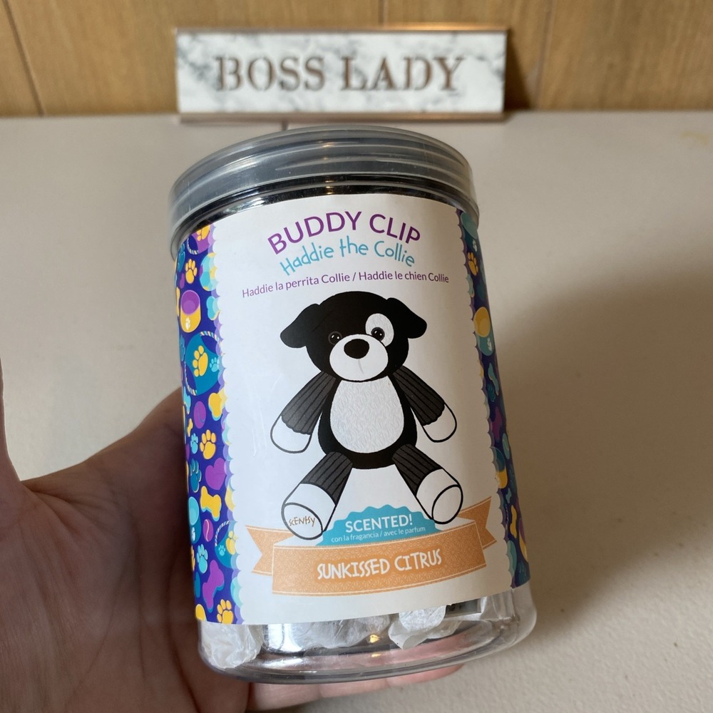 NEW! RARE!! Scentsy Buddy Clip Haddie The Collie Black/White Puppy Citrus